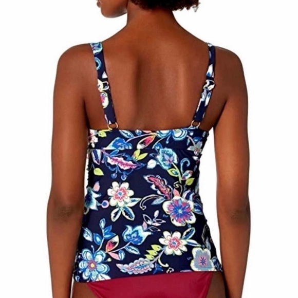 Anne Cole Holiday Paisley Underwire Twist Front Tankini Top - Picture 8 of 11